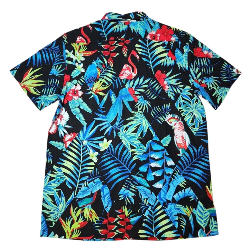 Seaspice tropical print men's shirt black size S